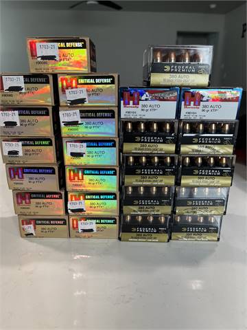 Assorted 380 auto defense ammo - 555 rds