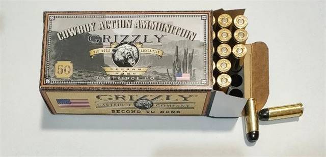 45 Colt  250 grain Lead Round Nose Flat point. Grizzly Brand 45 LC