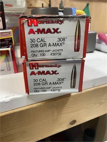 Hornady 30cal 208gr A max 