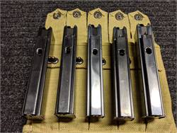 5 ea, 20rd Tommy Gun magazines W/case