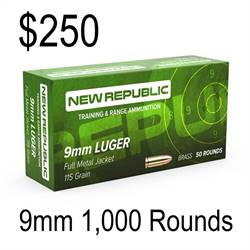  New Republic 9mm Luger 115 Grain Full Metal Jacket 50rds Per Box