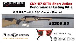 Cadex CDX-R7 SPTR Short Action Rifle 6.5 PRC 24" Cadex Sporter B Hybrid Tan Black