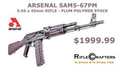 ARSENAL SAM5-67PM 5.56x45 RIFLE PLUM POLYMER STOCK & MAG