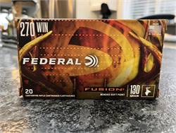 270 Winchester:  Federal Fusion 130gr