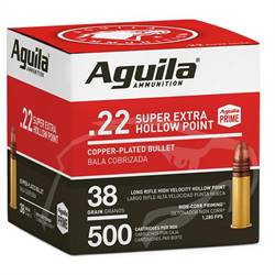 Aguila 22LR 38gr Copper Plated Hollow Point ⚠️BOX OF 500rds⚠️ 