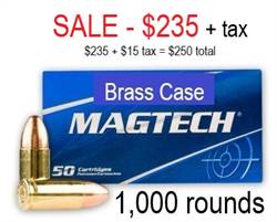 9mm Magtech 115 Grain - Full Metal Jacket - Brass Case - 1,000 Rounds