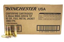 1000 rounds of Winchester 556 green tip in sealed box