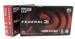 .223 Remington American Eagle 55 Grain Full Metal Jacket Boat Tail 500rds Per Can (AE223)